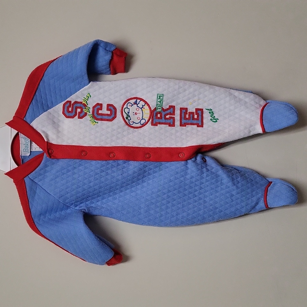 Vintage BabyGro One-piece Footed Soccer PJ or Outfit